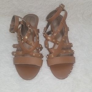 Tahari Medium Brown Open Toe Heels Size 7.5